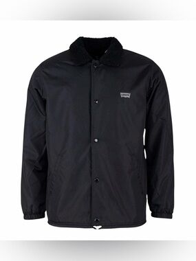 Levi's Sherpa Fleece Lined Water Repellent Snap Up Coach Jacket